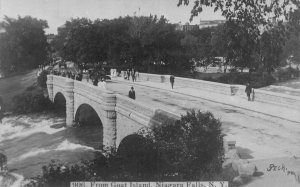 J80/ Niagara Falls New York RPPC Postcard c1920 From Goat Island Bridge 341