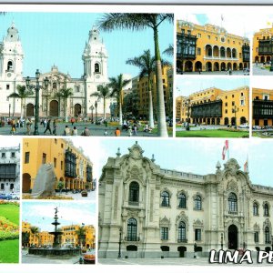 c1970s Lima, Peru Cathedral Plaza de Armas City Views Collage Chrome 4x6 PC M18