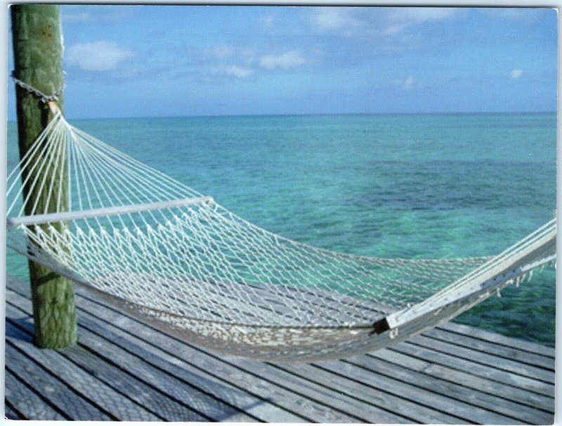 1970s Small Hope Bay Lodge, HI Tropical Beach Hammock Paradise Relaxation PC M16