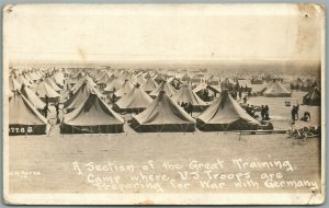WWI US TRAINING CAMP ANTIQUE REAL PHOTO POSTCARD RPPC