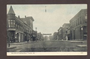 TUSCOLA ILLINOIS DOWNTOWN SALE STREET SCENE VINTAGE POSTCARD 1908 SCOTLAND