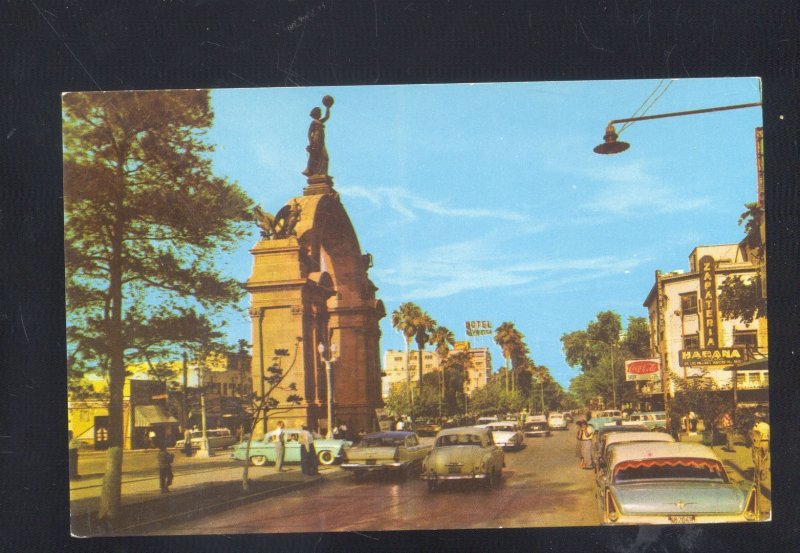 MONTERREY NUEVO LAREDO MEXICO DOWNTOWN STREET SCENE OLD CARS POSTCARD