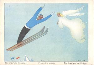 B99569 the angel and the jumper ski postcard