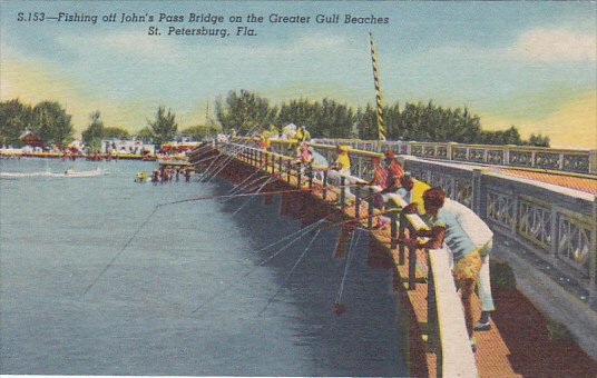 Fishing Off Johns Pass Bridge On The Greater Gulf Beaches Saint Petersburg Fl...