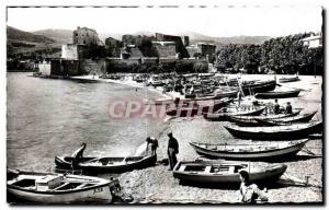 Old Postcard The fishing port Collioure The castle Templars Charter