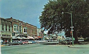 Hiawatha KS Oregon Street Storefronts Rexall Drug Storefronts Postcard