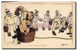 Postcard Old Diver Gervese Illustrator Our Sailors