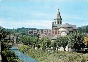 Modern Postcard La Bourboule on the banks of the Dordogne St Joseph Church