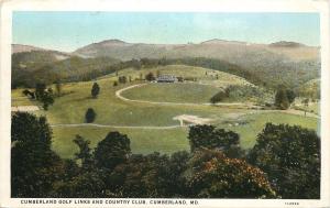 1920s Postcard Cumberland Golf Links & Country Club, Cumberland MD Allegany Co.