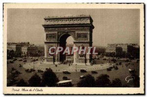 Old Postcard From Paris Place & # 39Etoile