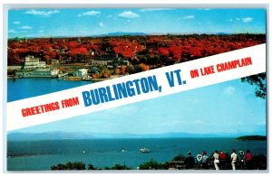 Greetings From Burlington Vermont VT On Lake Champlain Dual View Postcard