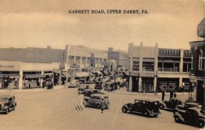 Upper Darby Pennsylvania Garrett Road Coke Sign Drug Store Postcard AA80093