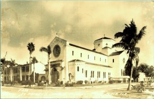 RPPC St Patrick's Cathedral Church Miami Beach Florida Real Photo Postcard