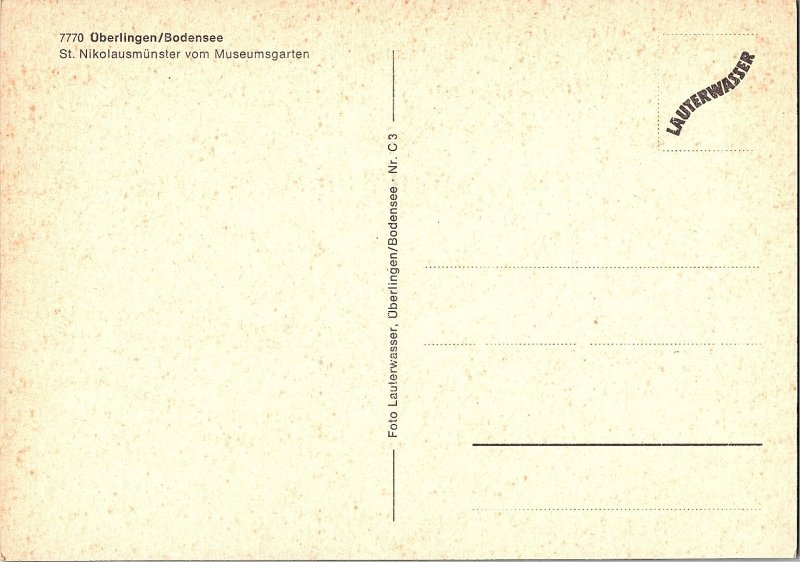 View St. Nikolausmünster Überlingen Bodensee Germany Continental Postcard