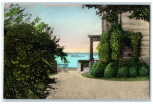 c1940 St Joseph House View Bay Our Lady Cenacle Newport RI Hand-Colored Postcard
