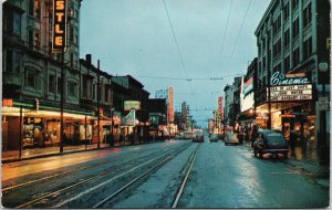 Granville Street Vancouver BC Clancy's Capitol Vogue Unused Vintage Postcard F87 