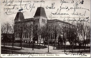 Canada Central School Brandon Manitoba Vintage Postcard 09.79