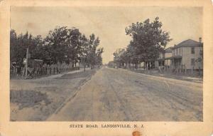 Landisville New Jersey State Road Street Scene Antique Postcard K107817