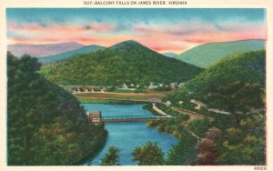 Virginia, Balcony Falls Waterfalls on James River Mountain V.A, Vintage Postcard