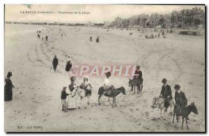 Old Postcard Donkey Mule Panorama La Baule Beach