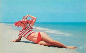 1950s Bikini Beach Sherbrook Que Canada girl Postcard Dexter 21-2056