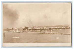 c1920's A View Of Bizerta Tunisia, Sailboat RPPC Photo Unposted Vintage Postcard