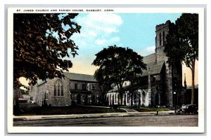 St James Church Danbury Connecticut CT UNP WB Postcard V12