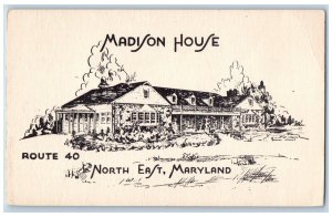 Madison Maryland Postcard North East Route 40 House Field c1940 Vintage Antique