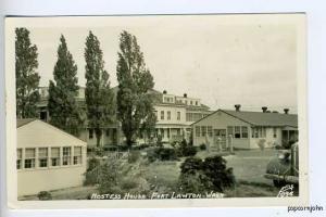 Fort Lawton WA Hostess House Old Car RPPC Postcard