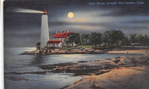 Light House At Night  - New London, Connecticut CT