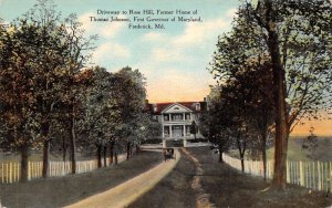 Frederick Maryland Rose Hill Driveway Jefferson Home Vintage Postcard AA79783