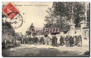 Old Postcard Bourges Pyrotechnics out workers