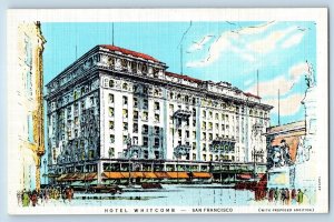 San Francisco California Postcard Hotel Whitcomb Building Exterior 1940 Unposted