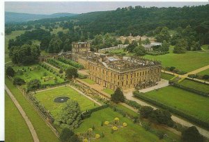 Derbyshire Postcard - Aerial View of Chatsworth  - Bakewell  AB462