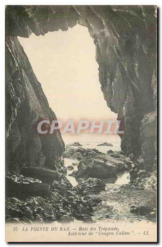 Old Postcard The Raz Bay Treoasses Interieur Cougon Callon