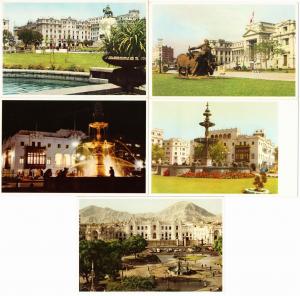Peru Lima Lot of 14 Postcards 1950s-1960s Hotel Crillon Street Scenes Buildings