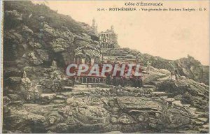 Postcard Old Rotheneuf Vue Generale des Rochers Sculptes Emerald Coast