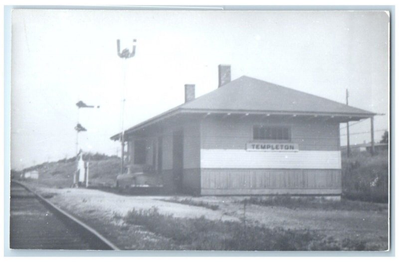 c1960 Templeton Iowa IA Railroad Vintage Train Depot Station RPPC Photo Postcard