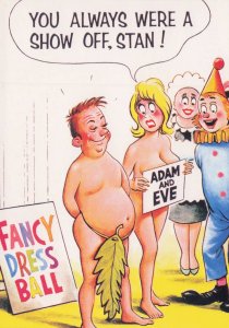 Adam & Eve Fancy Dress Nudist Camp Ball Bamforth Comic Postcard