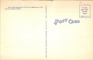 Vintage Boston Massachusetts Ma Postcard - The Graves Lighthouse