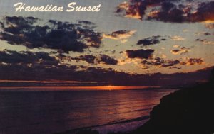 Vintage Postcard Hawaiian Sunset Gorgeous Sight Breathtaking Purple Color Sunset