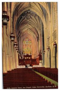 Interior View, the Chapel, Duke University, Durham N.C.