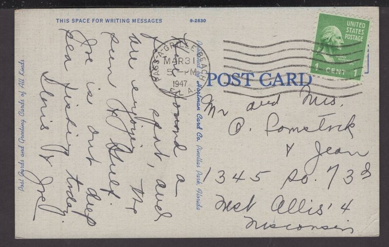 Florida SILVER SPRINGS near Ocala pm1947 - LINEN