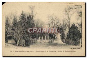 Old Postcard Lons Le Saunier Jura Promenade Rouget Statue Chavalerie Isle