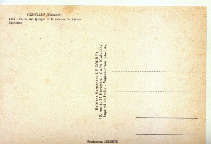 France Postcard - Honfleur - Le Clocher De Ste-Catherine - Ref 20304A