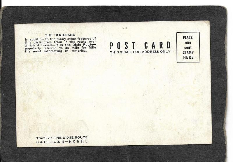 Florida-The Dixieland RR Train throughout Florida 1920s - antique postcard