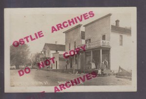 Morley IOWA RPPC 1911 GENERAL STORE Main Street nr Anamosa Mt. Vernon POP 46