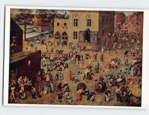 Postcard Children's games By Bruegel, Kunsthistorisches Museum, Vienna, Austria