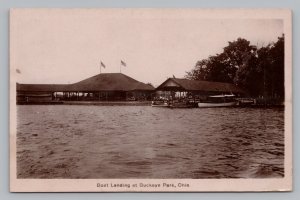 Boat Landing at Buckeye Park, Ohio RPPC Photo Postcard c1908  P10