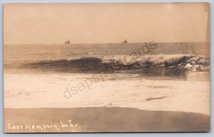 K32/ East Hampton Long Island New York RPPC Postcard c1910 Surf Ship 451